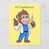 Funny orangutan ape cartoon dokter briefkaart (Voorkant)
