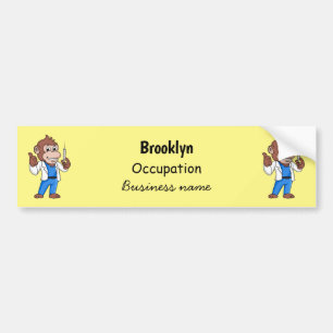 Funny orangutan ape cartoon dokter bumpersticker