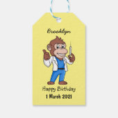 Funny orangutan ape cartoon dokter cadeaulabel (Achterkant)