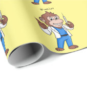 Funny orangutan ape cartoon dokter cadeaupapier (Rol Hoek)