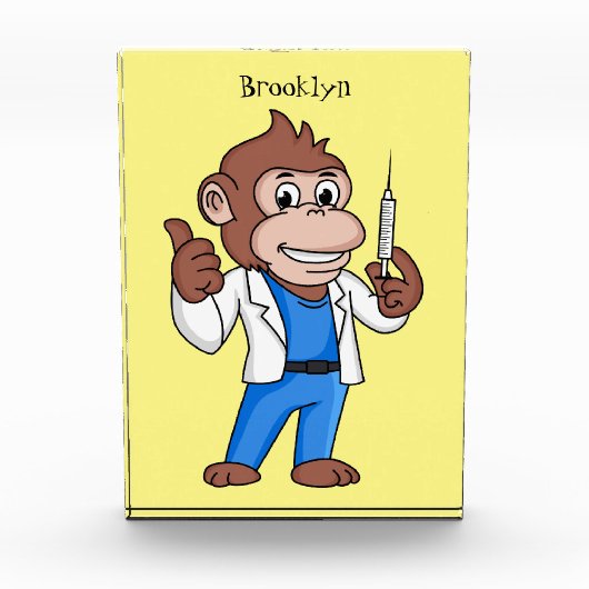 Funny orangutan ape cartoon dokter fotoblokken (Voorkant)
