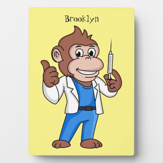 Funny orangutan ape cartoon dokter fotoplaat (voorkant)