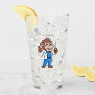 Funny orangutan ape cartoon dokter glas