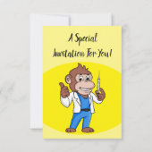 Funny orangutan ape cartoon dokter kaart (Achterkant)