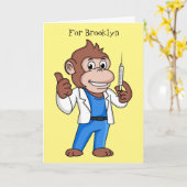 Funny orangutan ape cartoon dokter kaart (Gele Bloem)