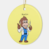 Funny orangutan ape cartoon dokter keramisch ornament (Links)