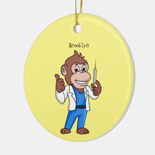 Funny orangutan ape cartoon dokter keramisch ornament (Links)