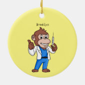 Funny orangutan ape cartoon dokter keramisch ornament (Achterkant)