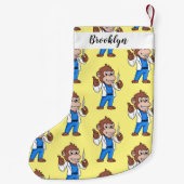 Funny orangutan ape cartoon dokter kleine kerstsok (Achterkant)