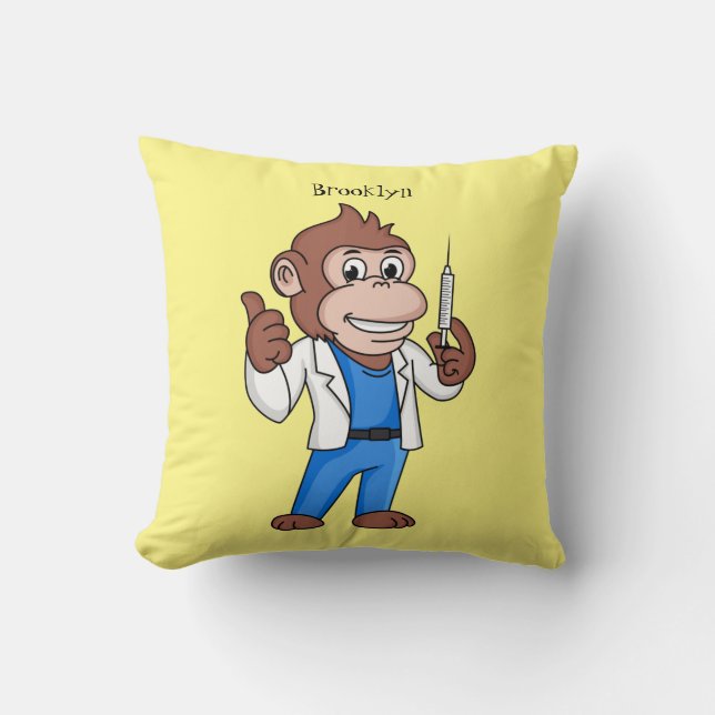 Funny orangutan ape cartoon dokter kussen (Voorkant)