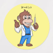 Funny orangutan ape cartoon dokter labels (Design 2)