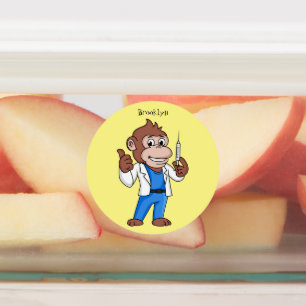 Funny orangutan ape cartoon dokter labels