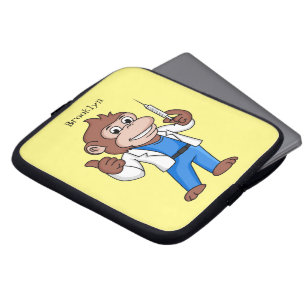 Funny orangutan ape cartoon dokter laptop sleeve