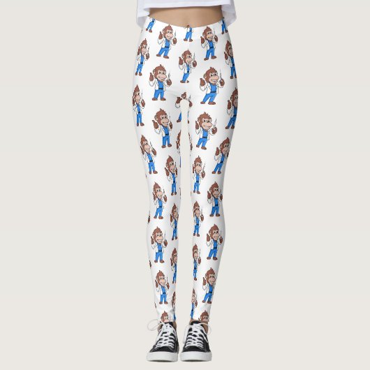 Funny orangutan ape cartoon dokter leggings (Voorkant)