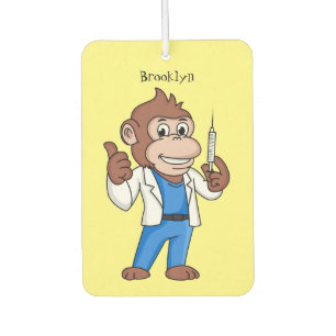 Funny orangutan ape cartoon dokter luchtverfrisser