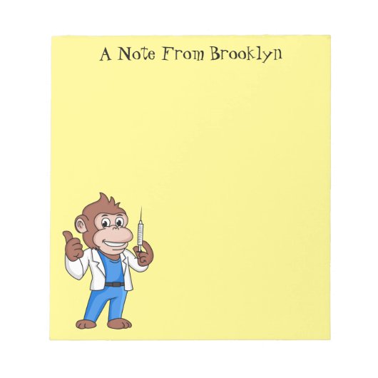 Funny orangutan ape cartoon dokter notitieblok (Voorkant)