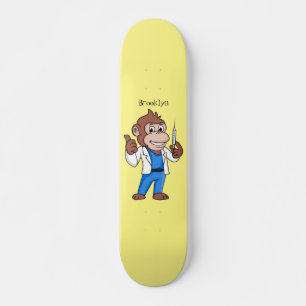 Funny orangutan ape cartoon dokter persoonlijk skateboard