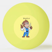 Funny orangutan ape cartoon dokter pingpongbal (Achterkant)