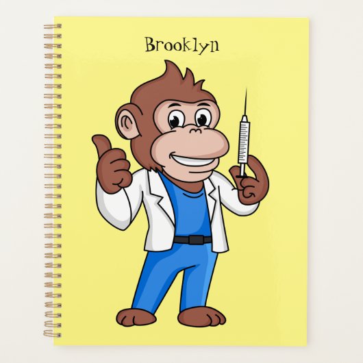 Funny orangutan ape cartoon dokter planner (Voorkant)