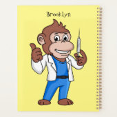 Funny orangutan ape cartoon dokter planner (Achterkant)