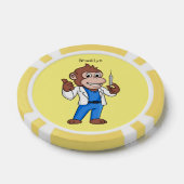 Funny orangutan ape cartoon dokter poker chips (Enkel)