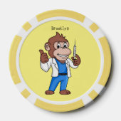 Funny orangutan ape cartoon dokter poker chips (Achterkant)