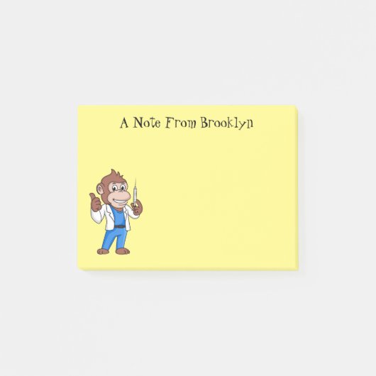 Funny orangutan ape cartoon dokter post-it® notes (Voorkant)