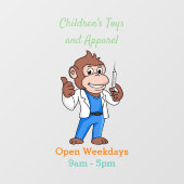 Funny orangutan ape cartoon dokter raamsticker (Vel)