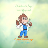 Funny orangutan ape cartoon dokter raamsticker (Vel 3)
