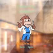 Funny orangutan ape cartoon dokter raamsticker (Vel 2)