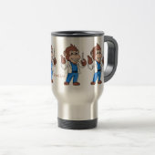 Funny orangutan ape cartoon dokter reisbeker (Voorkant rechts)