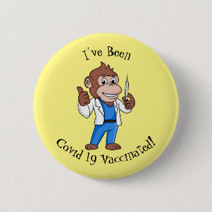 Funny orangutan ape cartoon dokter ronde button 5,7 cm