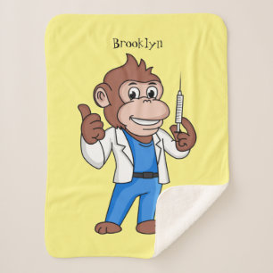 Funny orangutan ape cartoon dokter sherpa deken