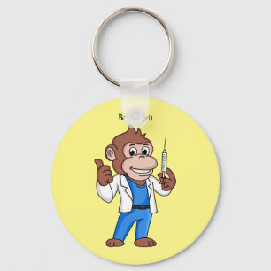 Funny orangutan ape cartoon dokter sleutelhanger