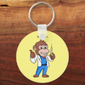Funny orangutan ape cartoon dokter sleutelhanger (Voorkant)