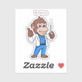 Funny orangutan ape cartoon dokter sticker (Vel)