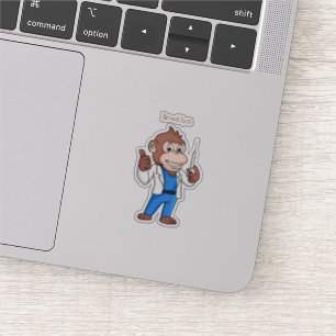 Funny orangutan ape cartoon dokter sticker