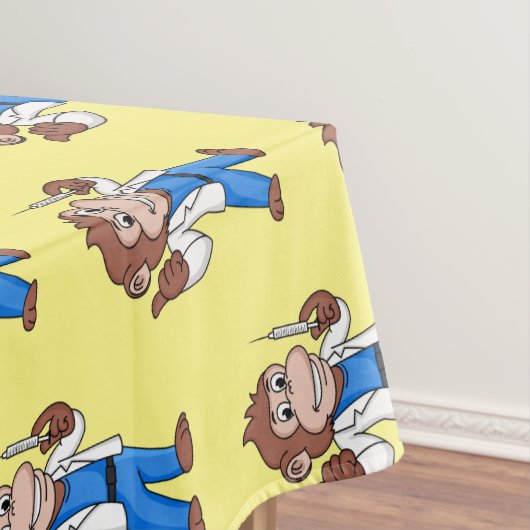 Funny orangutan ape cartoon dokter tafelkleed (Voorbeeld)