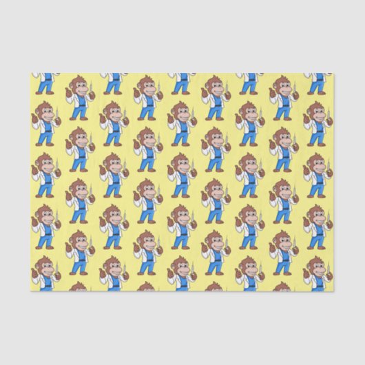 Funny orangutan ape cartoon dokter tissuepapier (Voorkant)