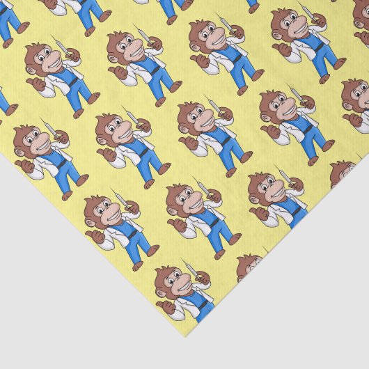 Funny orangutan ape cartoon dokter tissuepapier (Detail)