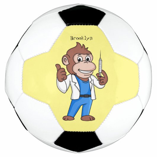 Funny orangutan ape cartoon dokter voetbal (Voorkant)