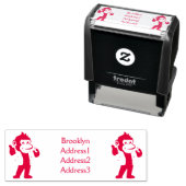 Funny orangutan ape cartoon dokter  zelfinktende stempel (In situ)