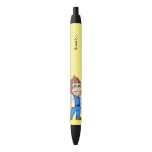 Funny orangutan ape cartoon dokter zwarte inkt pen