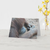Funny Orangutan Birthday Card, Over the Hill Kaart (Gele Bloem)