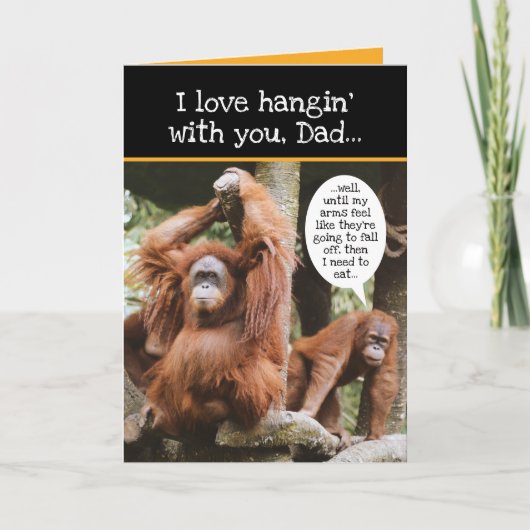 Funny Orangutans, ik hou van Hangin met jou, pa Kaart (Voorkant)