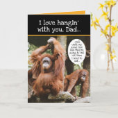 Funny Orangutans, ik hou van Hangin met jou, pa Kaart (Gele Bloem)