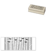 Funny Oranje Birch Forest met Halloween Bats Rubberstempel (Gestempeld)