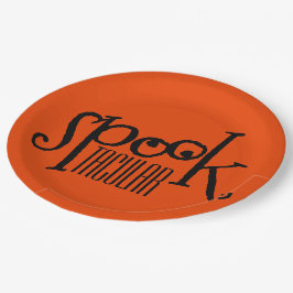 Funny Oranje Black Eyeball Spooktacular Pun Papieren Bordje