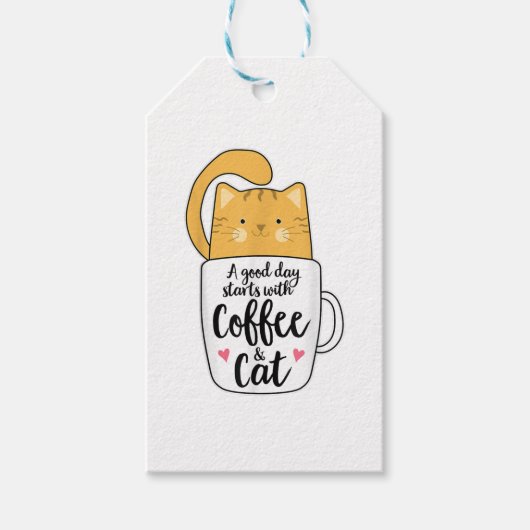 Funny Oranje Cat Coffee Mok Cat Lover Cadeaulabel (Voorkant)