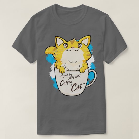 Funny Oranje Cat Coffee Mok Cat Lover Gift Idee T-shirt (Design voorkant)